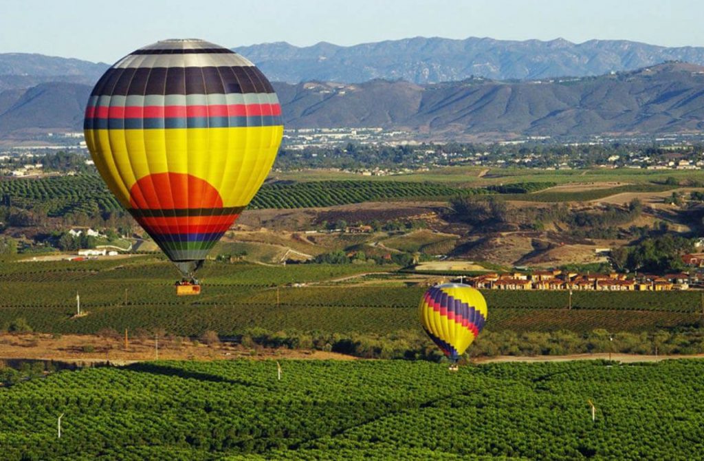 sunset in Del Mar in a hot air balloon
