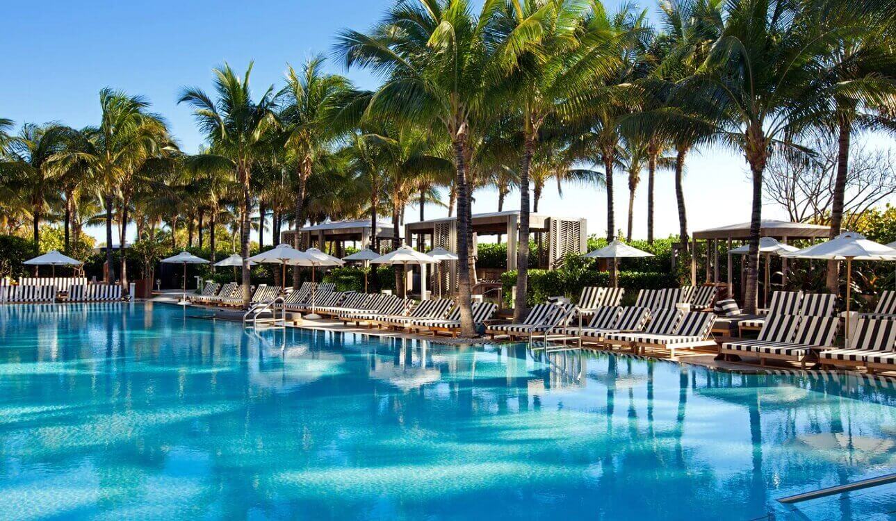 The W South Beach is renowned for its stylish and chic pool area
