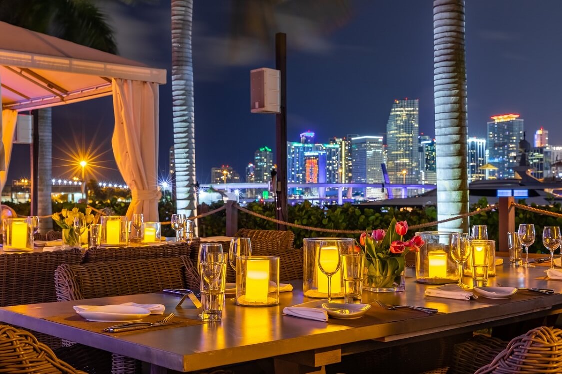 Dine at a waterfront restaurant — Things to do in Miami Beach for couples